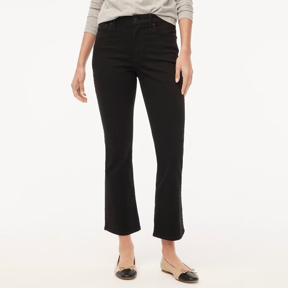 J. Crew‎ Factory Mid-Rise Flare Crop Jeans in Black Size 31 NWT - Picture 1 of 8